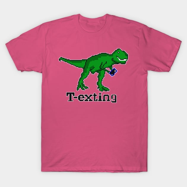 T-exting - The Chatting T-Rex T-Shirt by Fun Funky Designs